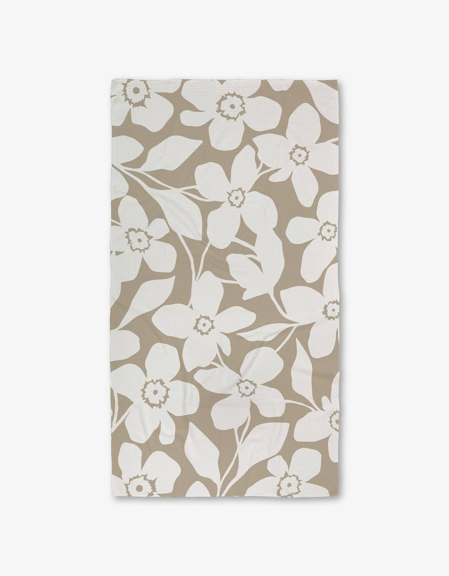 Big Tan Flowers Luxe Bath Towel