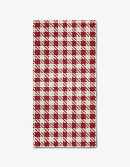 Christmas Gingham Red Bar Towel