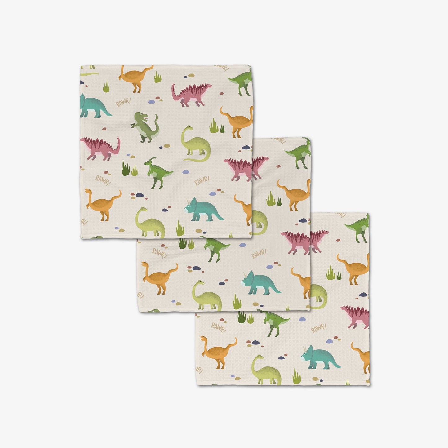 Dancing Dinos Luxe Washcloth Set