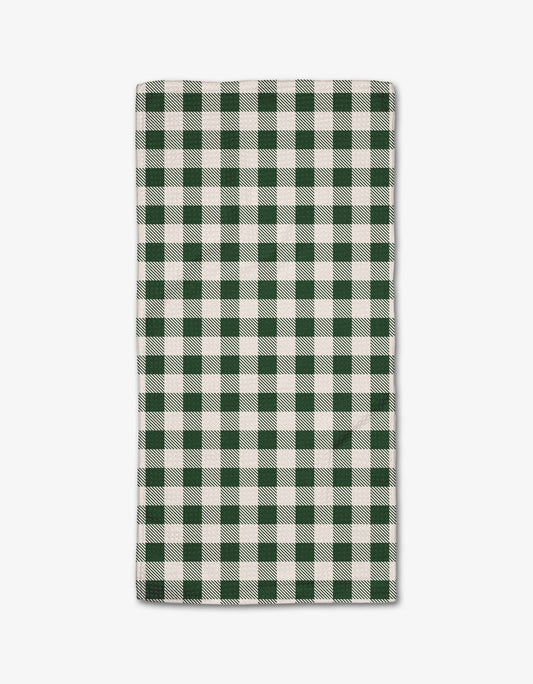 Christmas Gingham Green Bar Towel