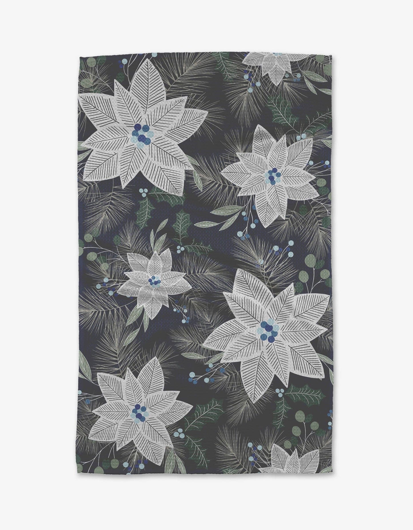 Frosted Poinsettia Tea Towel